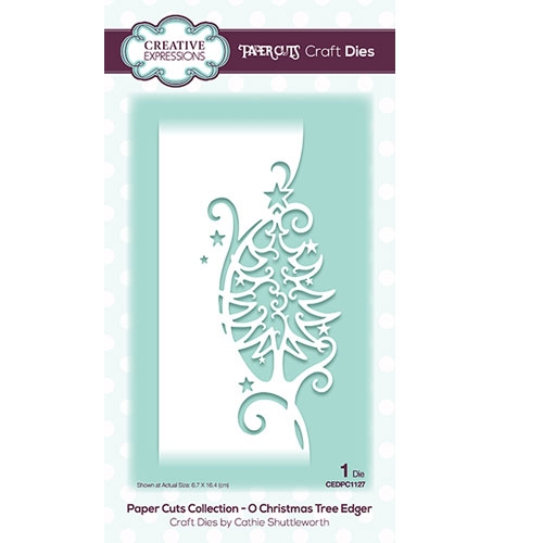 Pochette De Gaufrage Motif Arbre De Noël Vaessen Creative - 14,6x10,7 Cm - Pour Scrapbooking, Cartes, Journaling