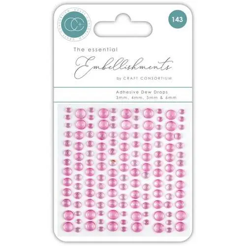 Craft Consortium Gouttes de rosée adhésives roses
