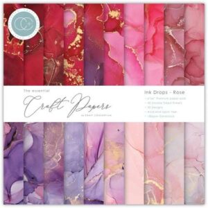 Craft Consortium Pad 6"X6" Gouttes d'encre - Rose