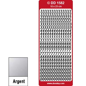 Peel Off Numéros Élégant argent