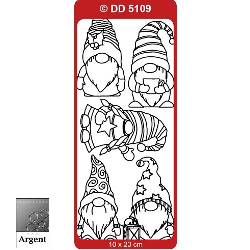 Peel Off Gnomes de Noël Argent