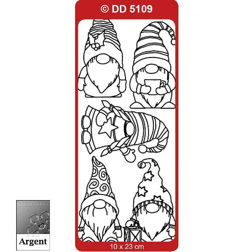 Peel Off Gnomes de Noël Argent