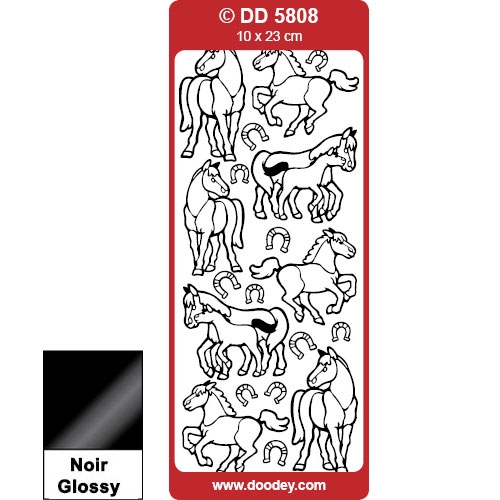 Peel Off Chevaux noir glossy