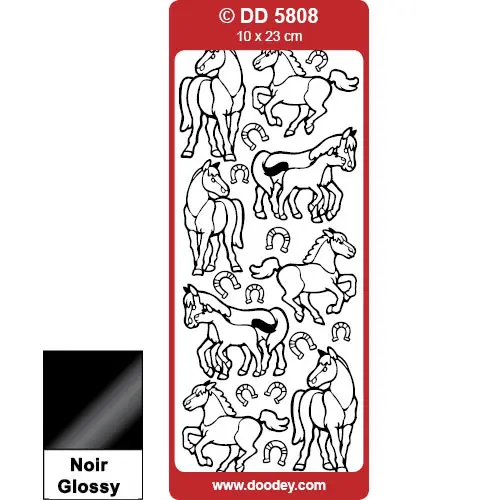 Peel Off Chevaux noir glossy