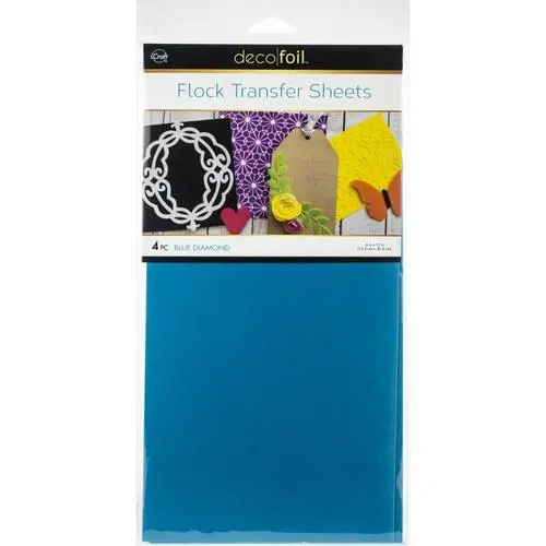 Thermoweb Deco Foil Flock Transfer Sheets Bleu Diamond