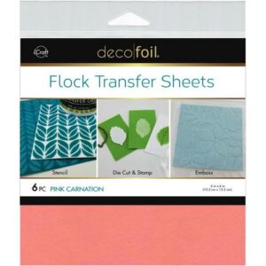 Deco Foil Flock Transfer Sheets Pink Carnation