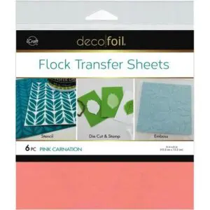 Deco Foil Flock Transfer Sheets Pink Carnation