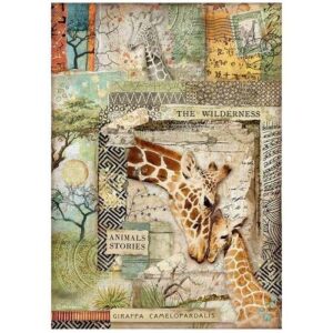 Stamperia Papier de Riz Savane Girafe