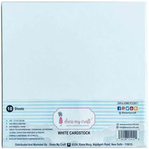 Dress My Crafts 10 Papiers Blancs 300gms