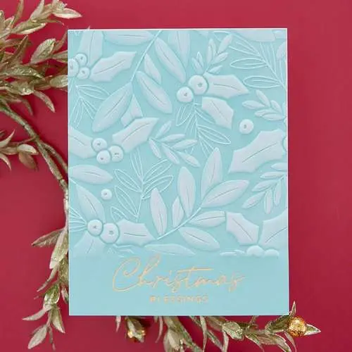 Spellbinders Plaque d'embossage 3D Houx & Feuillage