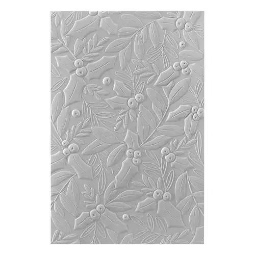 Spellbinders Plaque d'embossage 3D Houx & Feuillage