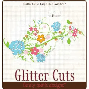Glitter Cuts Swirl Bleu