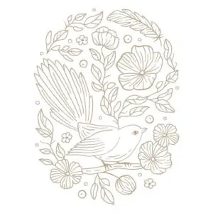 Spellbinders Glimmer Hot Foil Plaque Oiseau floral ovale élégant
