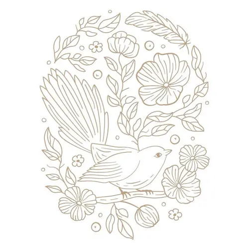 Spellbinders Glimmer Hot Foil Plaque Oiseau floral ovale élégant