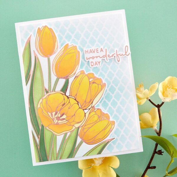 Spellbinders Glimmer Hot Foil Die & Plaque Tulipes