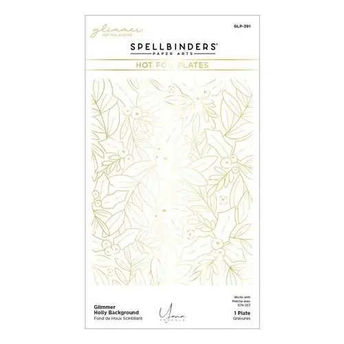 Spellbinders Glimmer Hot Foil Plaque Fond de Houx scintillant