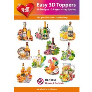 Hearty Crafts 3D toppers Verres & Cocktails