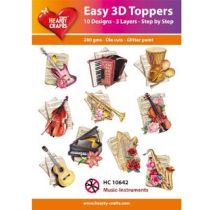 Hearty Crafts 3D toppers Instruments de Musique