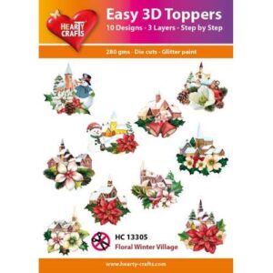 Hearty Crafts 3D toppers Village hivernal fleuri