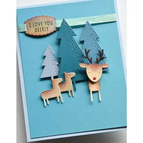 Poppystamps Ensemble Die & Étampes Renne de la Forêt