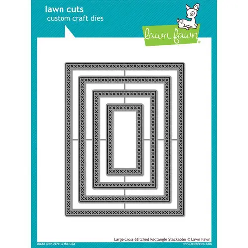 Lawn Fawn Matrice de découpe Cross Stitched Rectangles larges