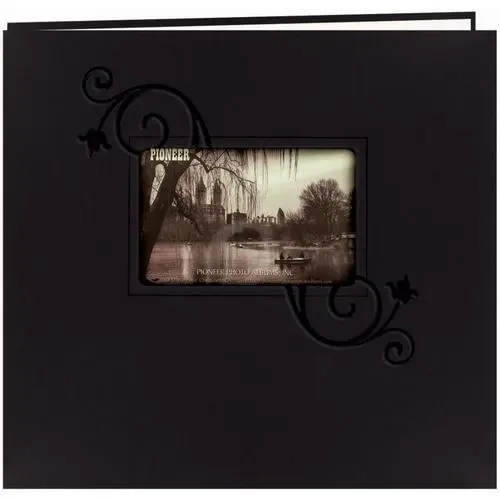 Pioneer Album 12"x12"relié en similicuir gaufré noir