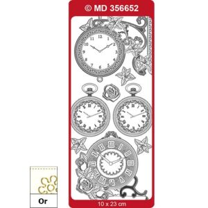 Peel Off Horloge 1 Transparent/Or