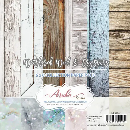 Asuka Studio Collection 6"X6" Bois vieilli et cristaux