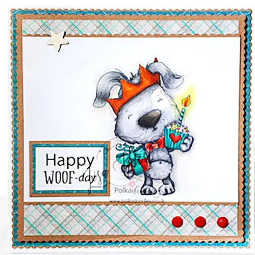 Polkadoodles Étampe Scruff Bonne Fête