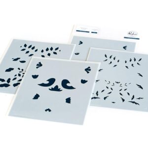 Pinkfresh Studio Stencils 4.25"X5.25" - Folk Art Birds