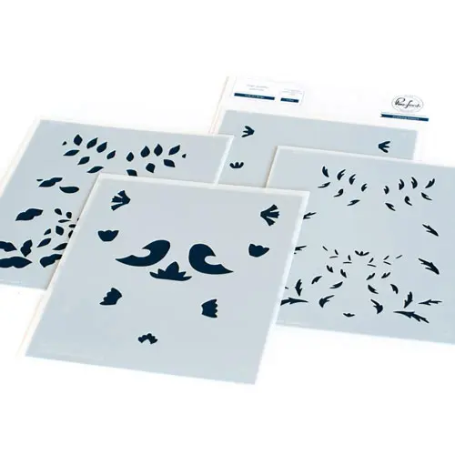Pinkfresh Studio Stencils 4.25"X5.25" - Folk Art Birds