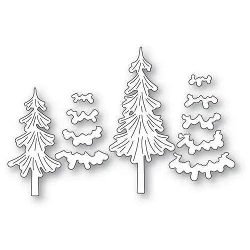 Poppystamps Die Sapins enneigés