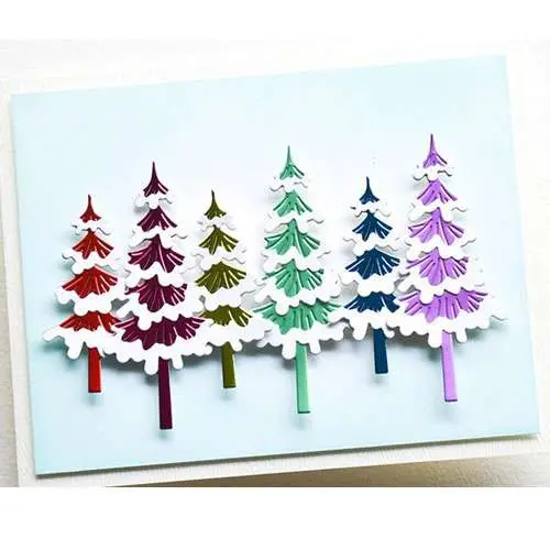 Poppystamps Die Sapins enneigés