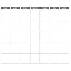 PhotoPlay Feuille de Calendrier vierge 12"x12"