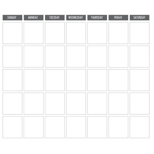 PhotoPlay Feuille de Calendrier vierge 12"x12"