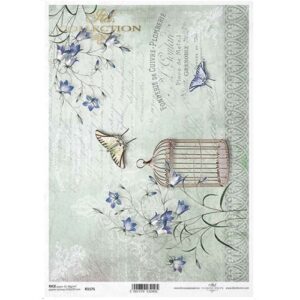 ITD Collection Papier de Riz Papillons & Cage