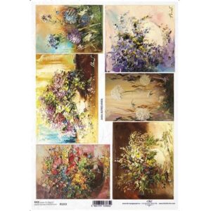 ITD Collection Papier de Riz Bouquets Fleuris