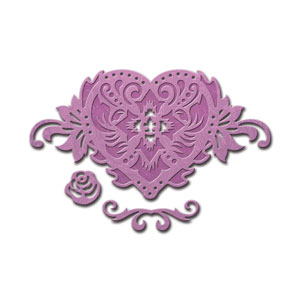 Die D-Lites Floral Heart Accent