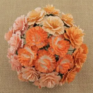 Wild Orchid Craft Fleurs 50 Oeillets Pêche - Orange