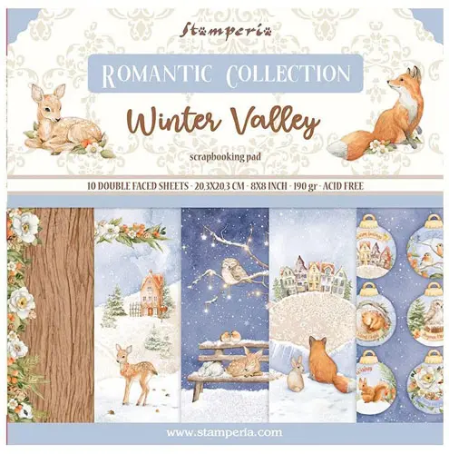 Stamperia Ensemble 8" x 8" Vallée d'hiver