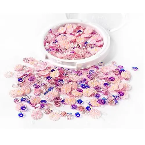 Picket Fence Sequins Fleurs de capsules Roses