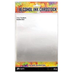 Tim Holtz papiers pour Alcohol Ink Argent brossé