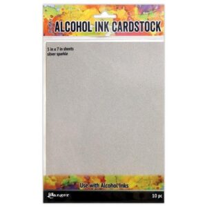 Tim Holtz papiers pour Alcohol Ink Argent scintillant