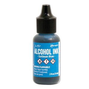 Alcohol Ink Bright Sailboat Blue