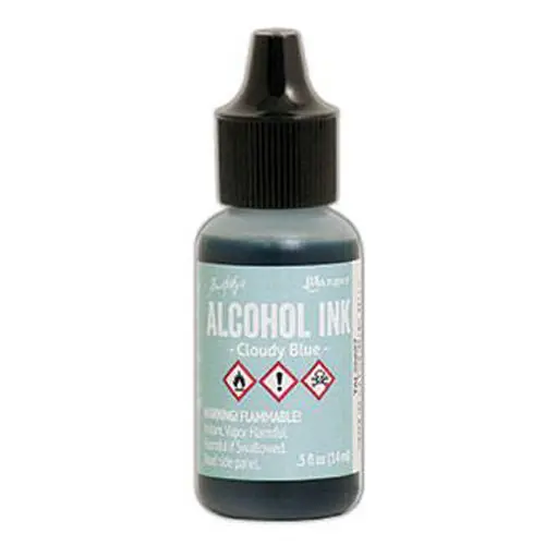 Alcohol Ink Light Cloudy Blue