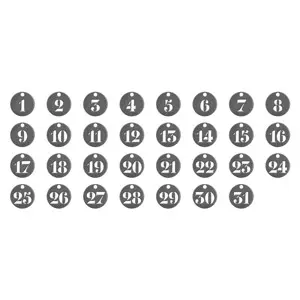 Tim Holtz Idea-Ology jetons Nombres argent