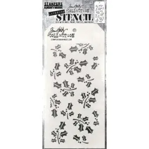 Tim Holtz Stencil Feuilles de Houx