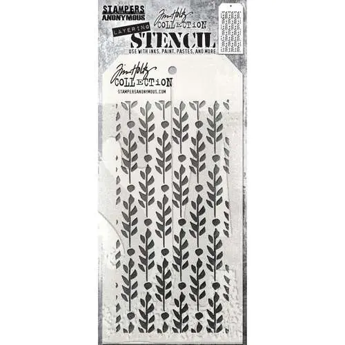 Tim Holtz Stencil Feuilles de baies