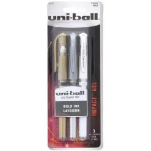 Signo Uni-Ball Ensemble Or Argent & Blanc