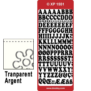 Peel Off Lettres Transparent Argent